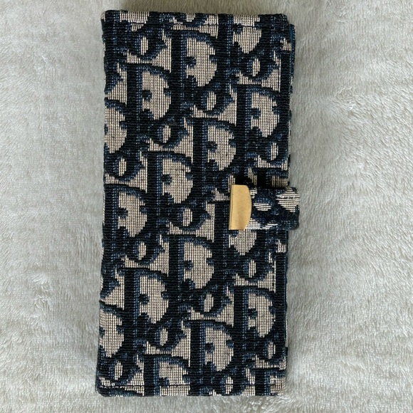 Vintage Christian Dior Blue Trotter Canvas Comb/Mirror Vanity Case, Rare Unique! - Picture 2 of 16